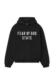 Fear Of God Essentials 90er Fit Fleece Kapuzenpullover Jet Black