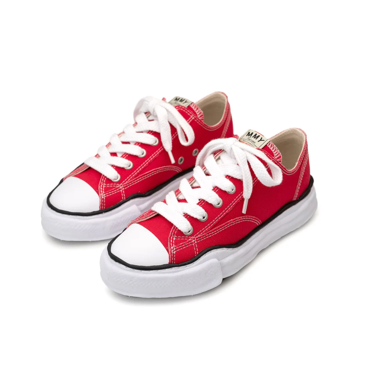 Maison Mihara Yasuhiro Peterson OG Sole Canvas Low Red paar overzicht