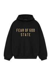 Fear of God Essentials FW24 Schwarzer Gelber State Kapuzenpullover