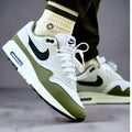 Nike Air Max 1 White Black Medium Olive - FD9082-102