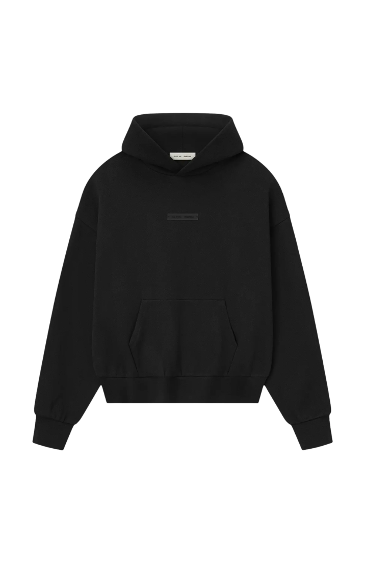 Fear of God Essentials Klassischer Fleece Kapuzenpullover Jet Black