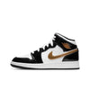 Air Jordan 1 Mid SE Black Gold Lackleder (GS)