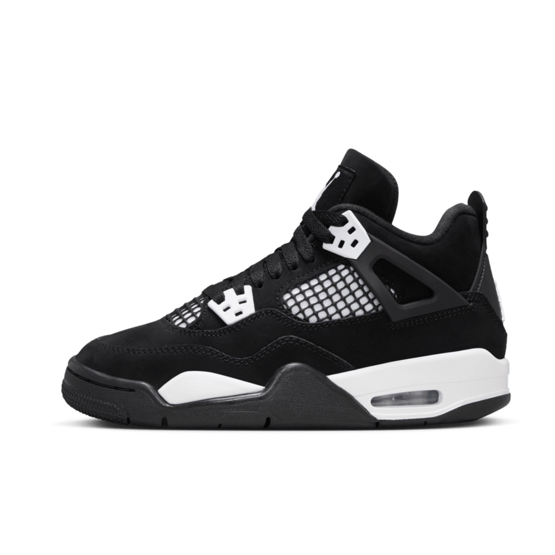 Air Jordan 4 Retro GS White Thunder - premium sneaker met witte, zwarte en gele accenten en Air-demping, verkrijgbaar bij KeepItSneaker.