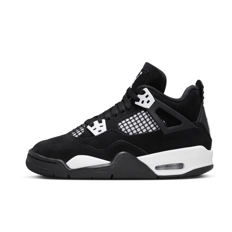 Air Jordan 4 Retro GS White Thunder - premium sneaker met witte, zwarte en gele accenten en Air-demping, verkrijgbaar bij KeepItSneaker.