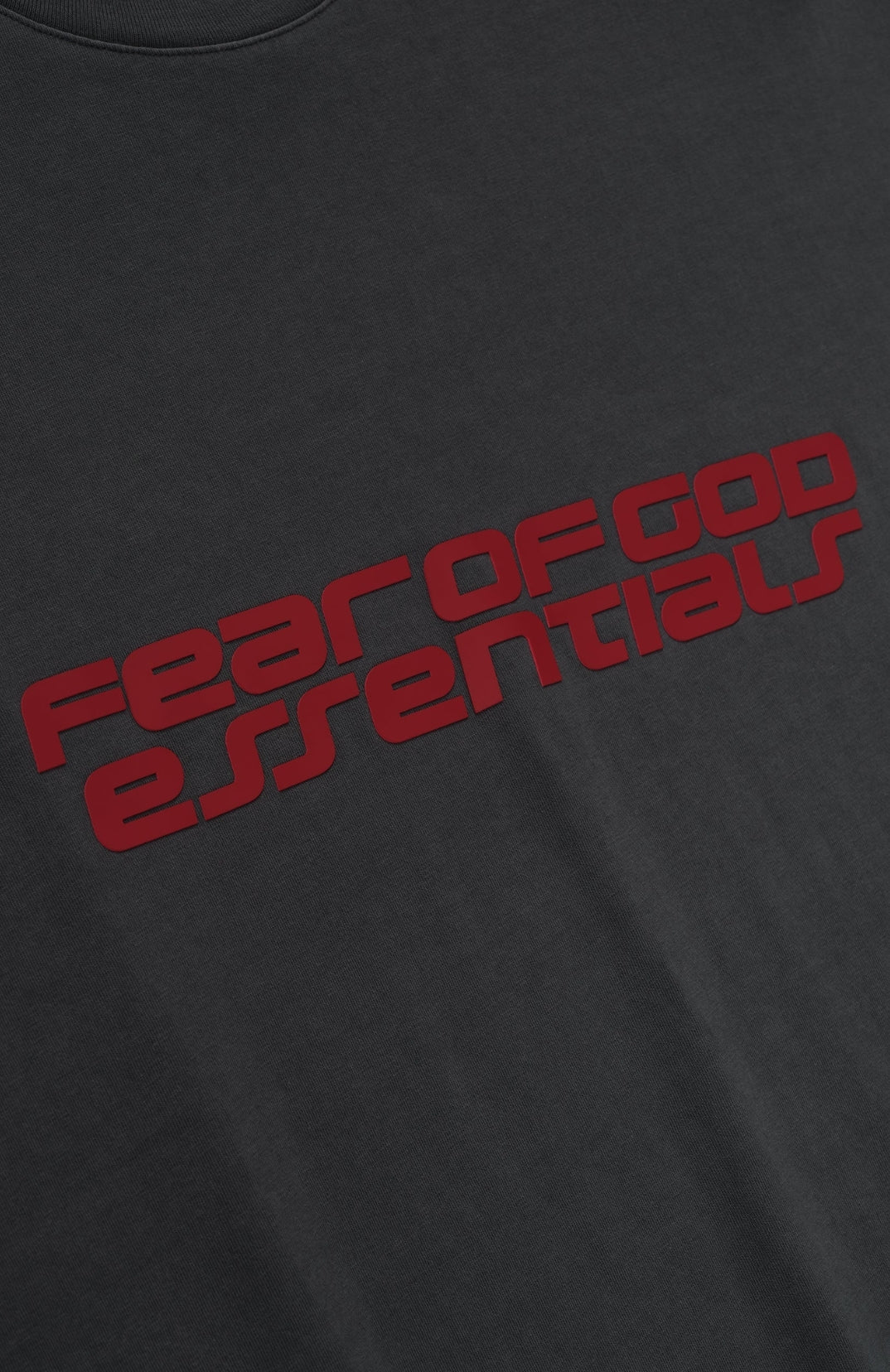 Iron Grey + Red T-shirt — Front branding detail