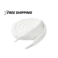 Flauschige Schnürsenkel Weiß