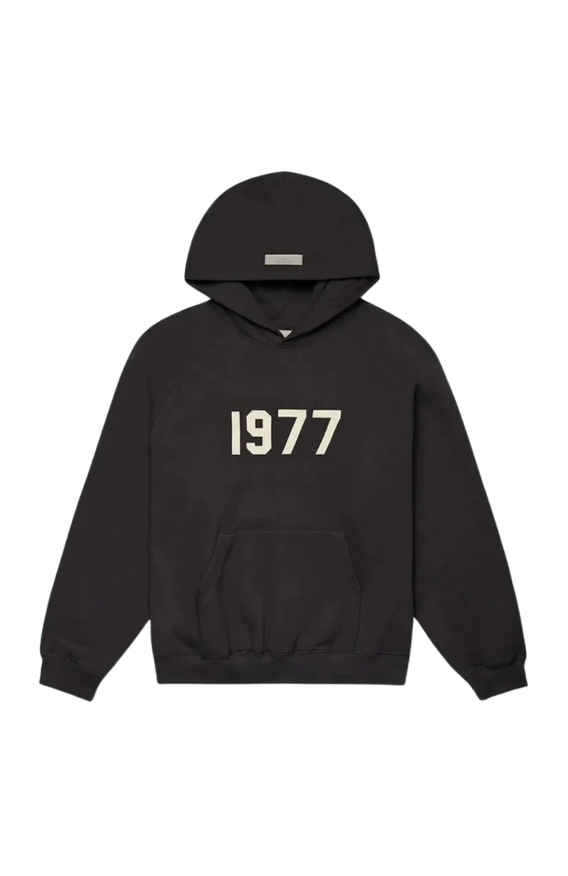 Fear of God ESSENTIALS 1977 Eisen Schwarz Kapuzenpullover