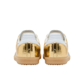 Adidas Samba OG sneaker in gold metallic cracked leather sole detail view