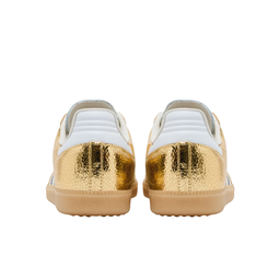 Adidas Samba OG sneaker in gold metallic cracked leather sole detail view