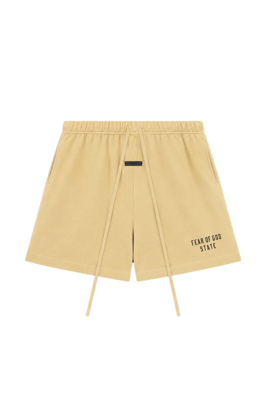 Fear of God Essentials Amber shorts in amber front view