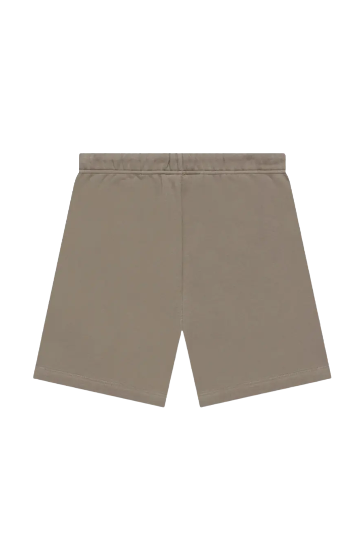 Fear of God Essentials Desert Taupe Summer Set shorts in desert taupe back view