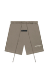 Fear of God Essentials Desert Taupe Summer Set shorts in desert taupe front view