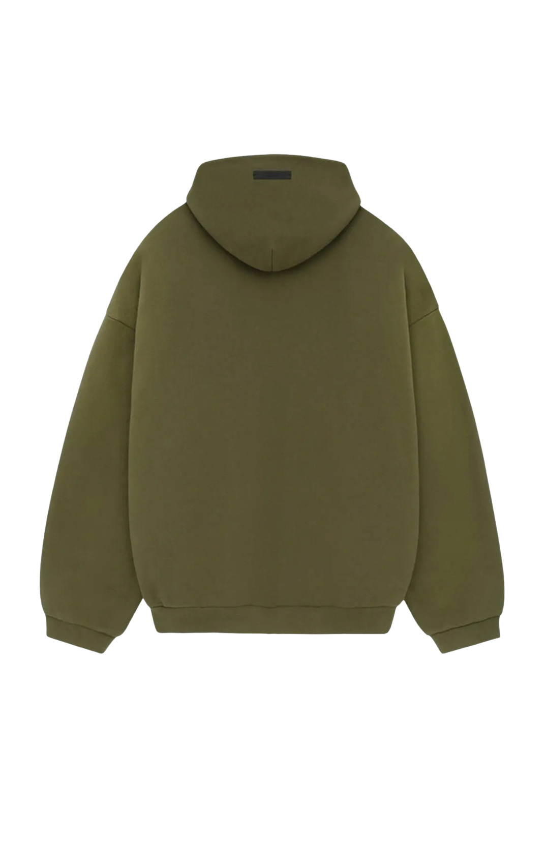Fear of God Essentials Fleece hoodie in military back view