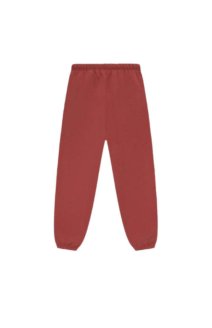 Fear Of God Essentials sweatpants in crimson back view