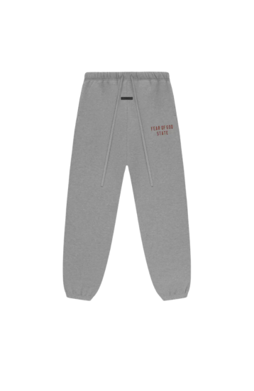 Fear of God Essentials FW24 Dark Heather State Full Set sweatpants in dark heather front view