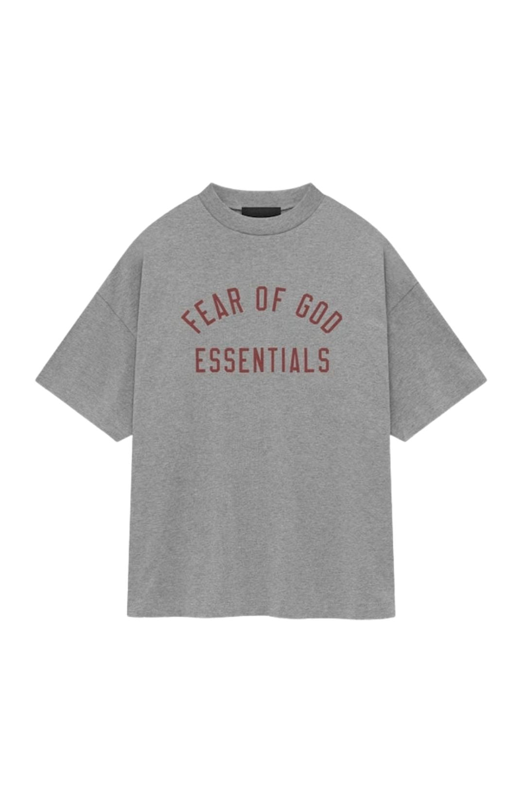 Fear of God Essentials FW24 Dark Heather Summer Set t-shirt and shorts set in dark heather front view