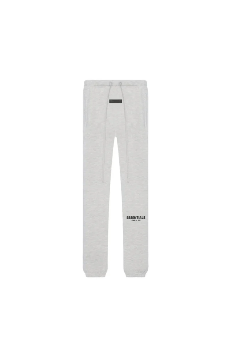 Fear of God ESSENTIALS Light Oatmeal Full Set sweatpants in light oatmeal front view