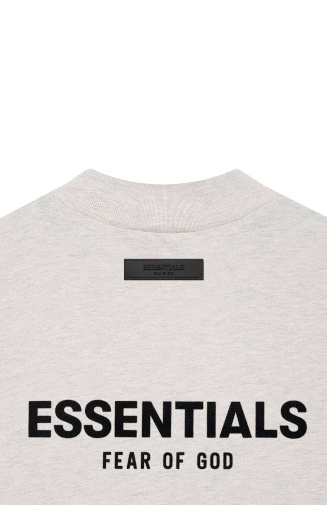 Fear of God Essentials Light Oatmeal Summer t-shirt in light oatmeal detail view