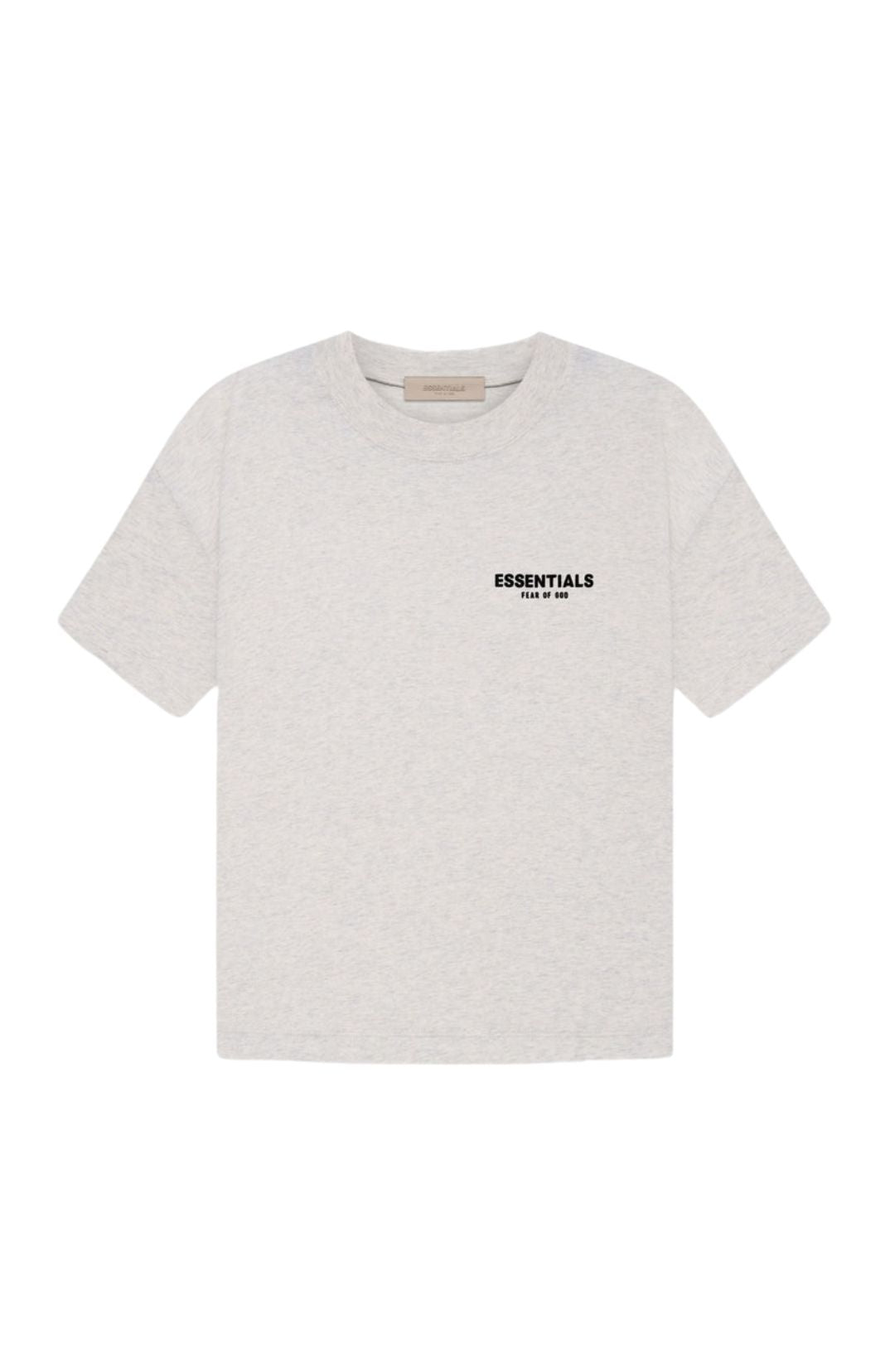 Fear of God Essentials Light Oatmeal Summer Set t-shirt and shorts set in light oatmeal front view