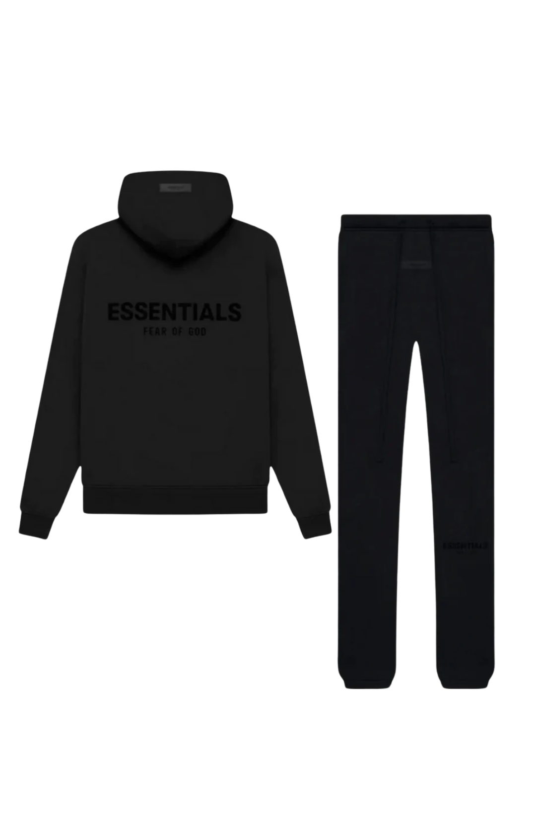 Fear of God Essentials Limo Black Full Set hoodie and sweatpants set in limo black alt
