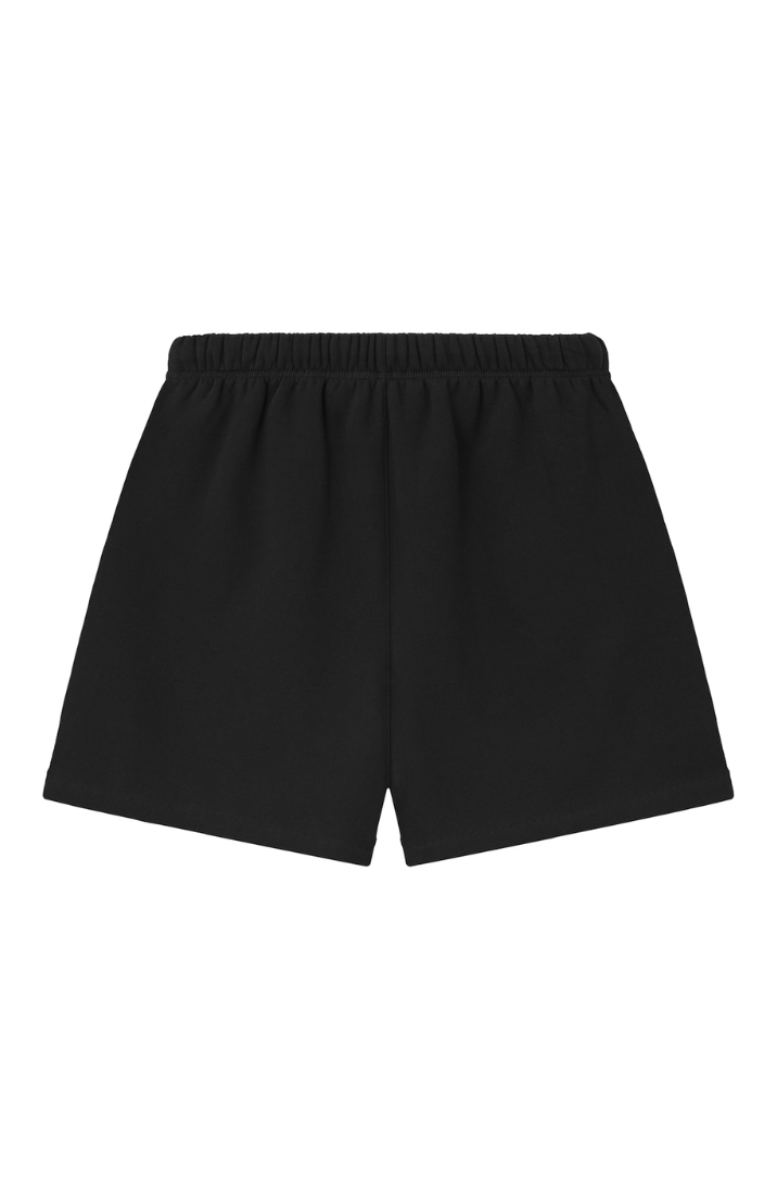 Fear of God ESSENTIALS NBA shorts in black white back view