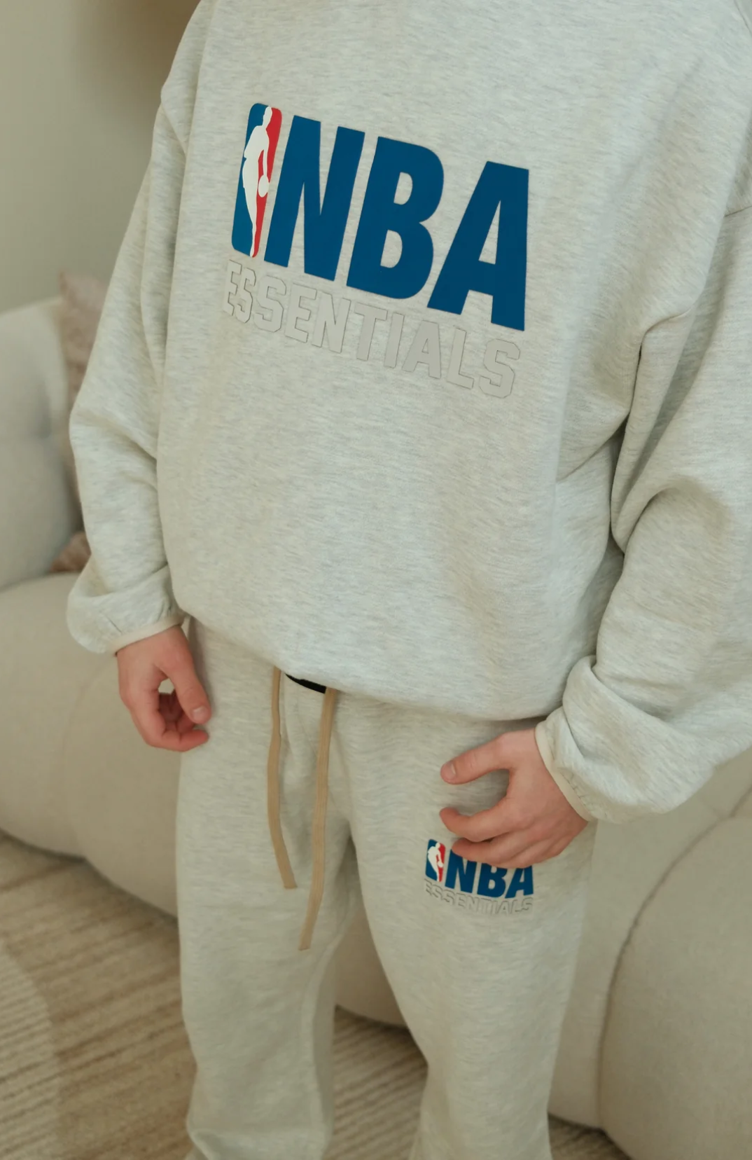 Fear Of God Essentials NBA hoodie in light heather