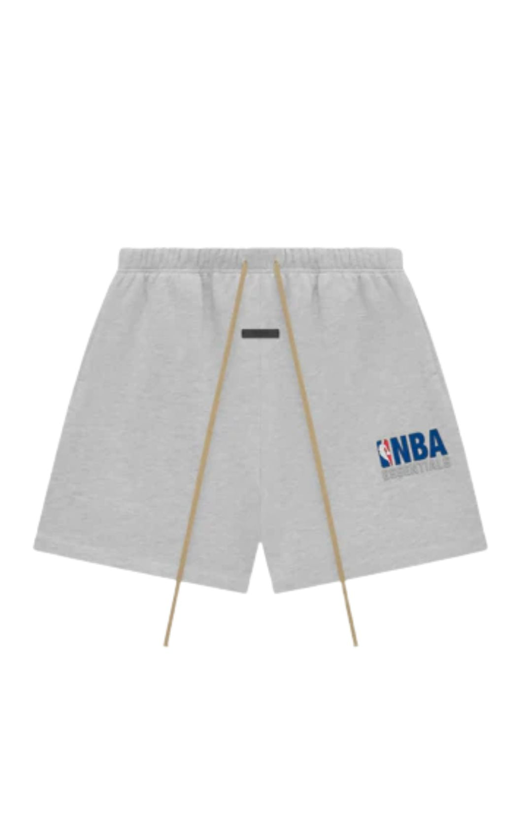 Fear of God ESSENTIALS NBA shorts in light heather front view