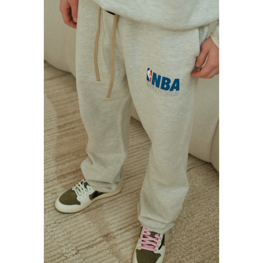 Fear Of God Essentials NBA sweatpants in light heather  alt view