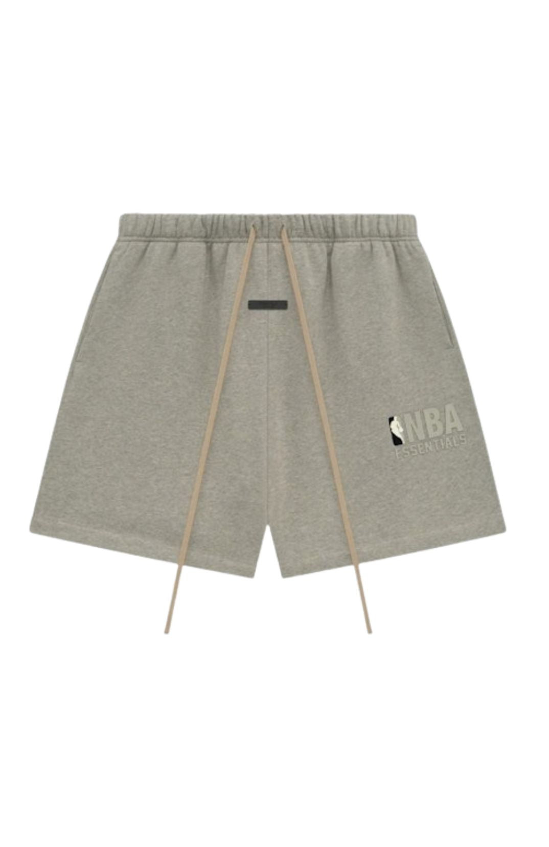 Fear of God Essentials NBA Warm Heather Summer Set shorts in warm heather front view