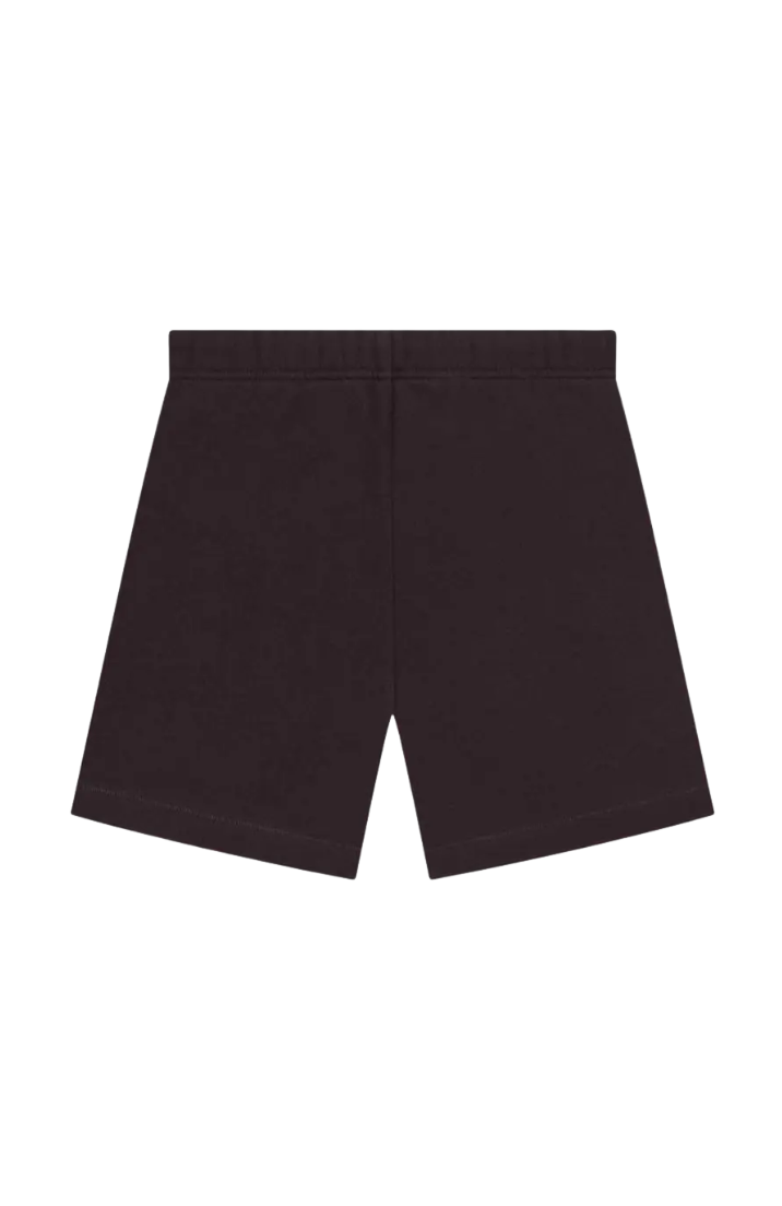 Fear of God Essentials Plum Summer Set shorts in plum back view
