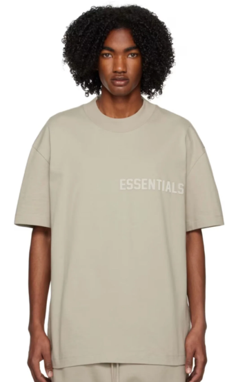 Fear of God Essentials Seal Summer Set t-shirt in seal worn by model