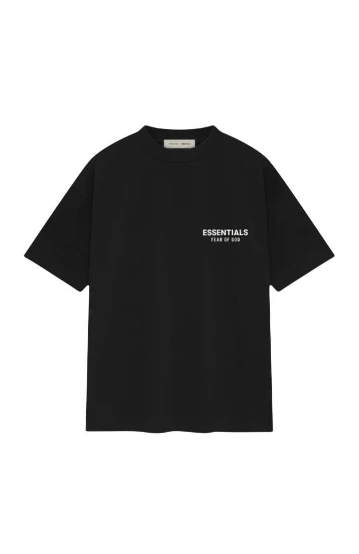 Fear of God Essentials SS25 Jet Black Summer Set t-shirt in jet black front view