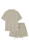 Fear of God Essentials SS25 Timber Summer Set t-shirt and shorts set in timber front view