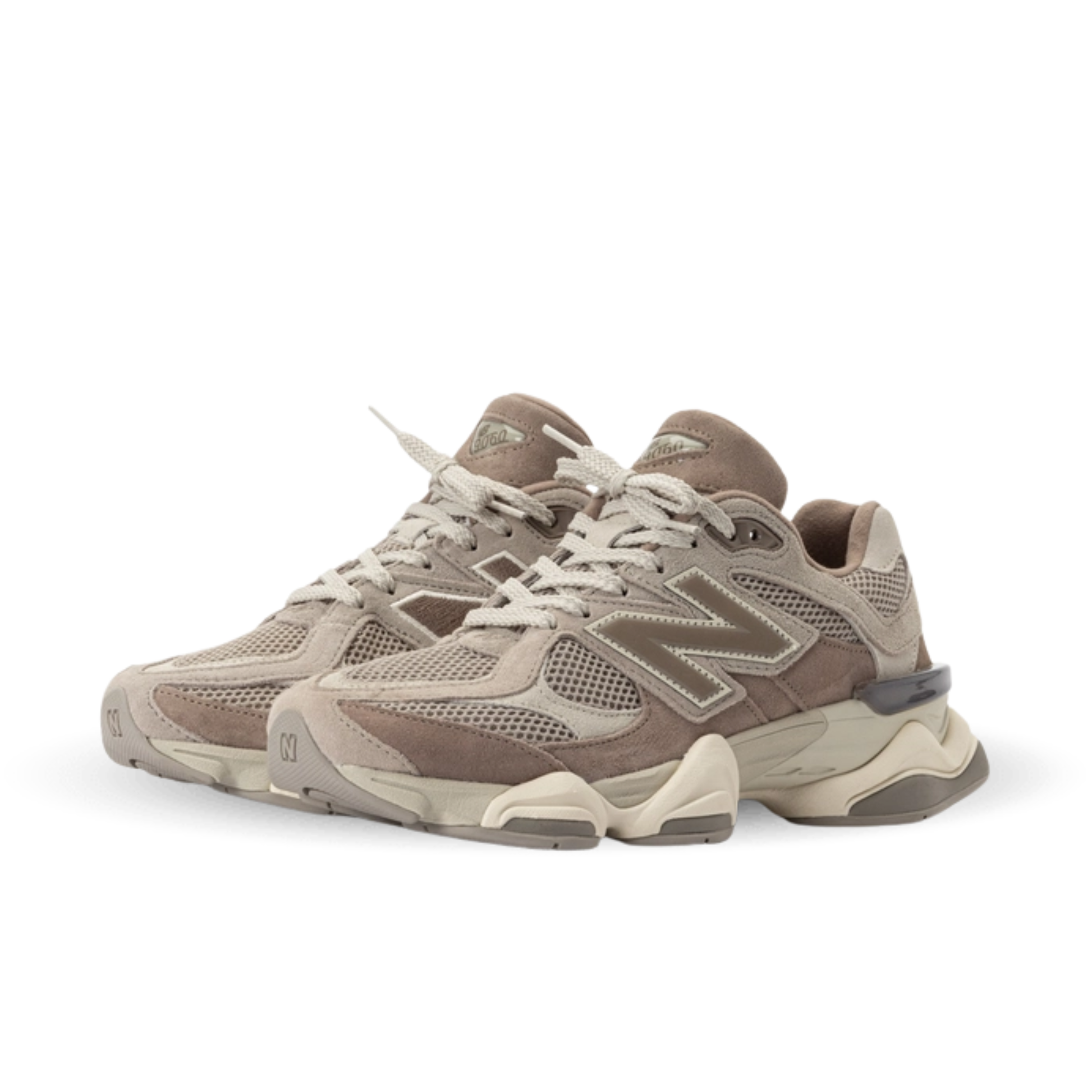 New Balance 9060 sneaker in arid stone mushroom side view