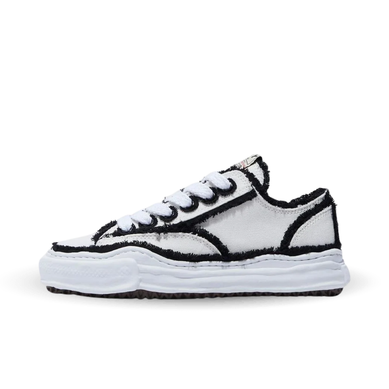 Maison Mihara Yasuhiro Peterson OG Sole Canvas Low Ausgefranst Weiß Schwarz