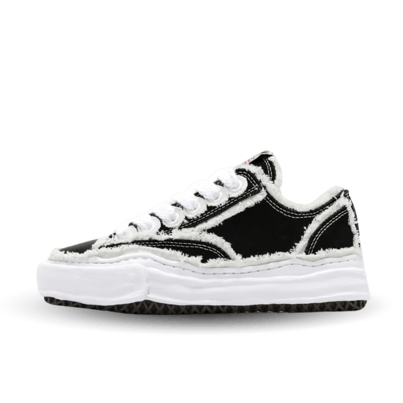 Maison Mihara Yasuhiro Peterson OG Sole Canvas Low Ausgefranst Schwarz