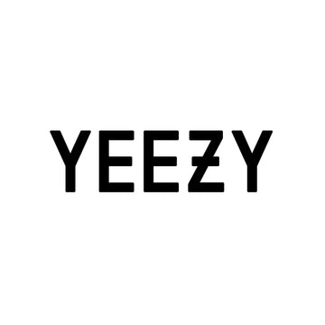 Yeezy logo in white on black background