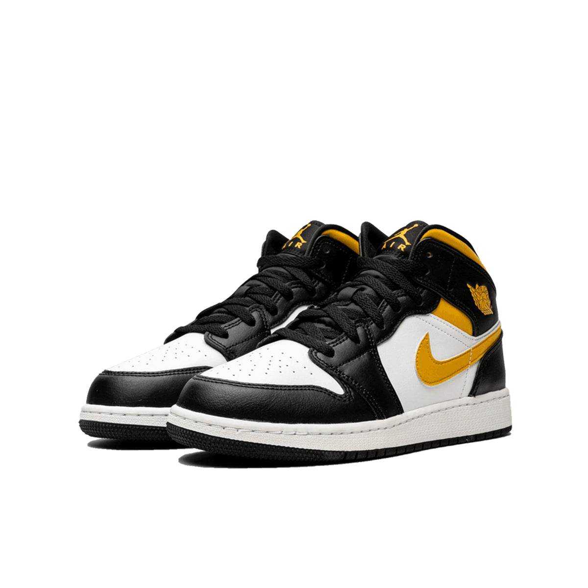 Air Jordan 1 Mid Weiß Pollen Schwarz (GS)