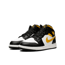 Air Jordan 1 Mid Weiß Pollen Schwarz (GS)