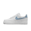 Nike Air Force 1 Low Essential Weiß Abgenutzt Blau Paisley