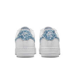 Nike Air Force 1 Low Essential Weiß Abgenutzt Blau Paisley