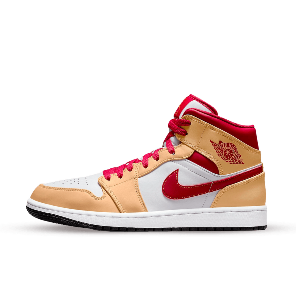 Air Jordan 1 Mid Beige Weiß Rot