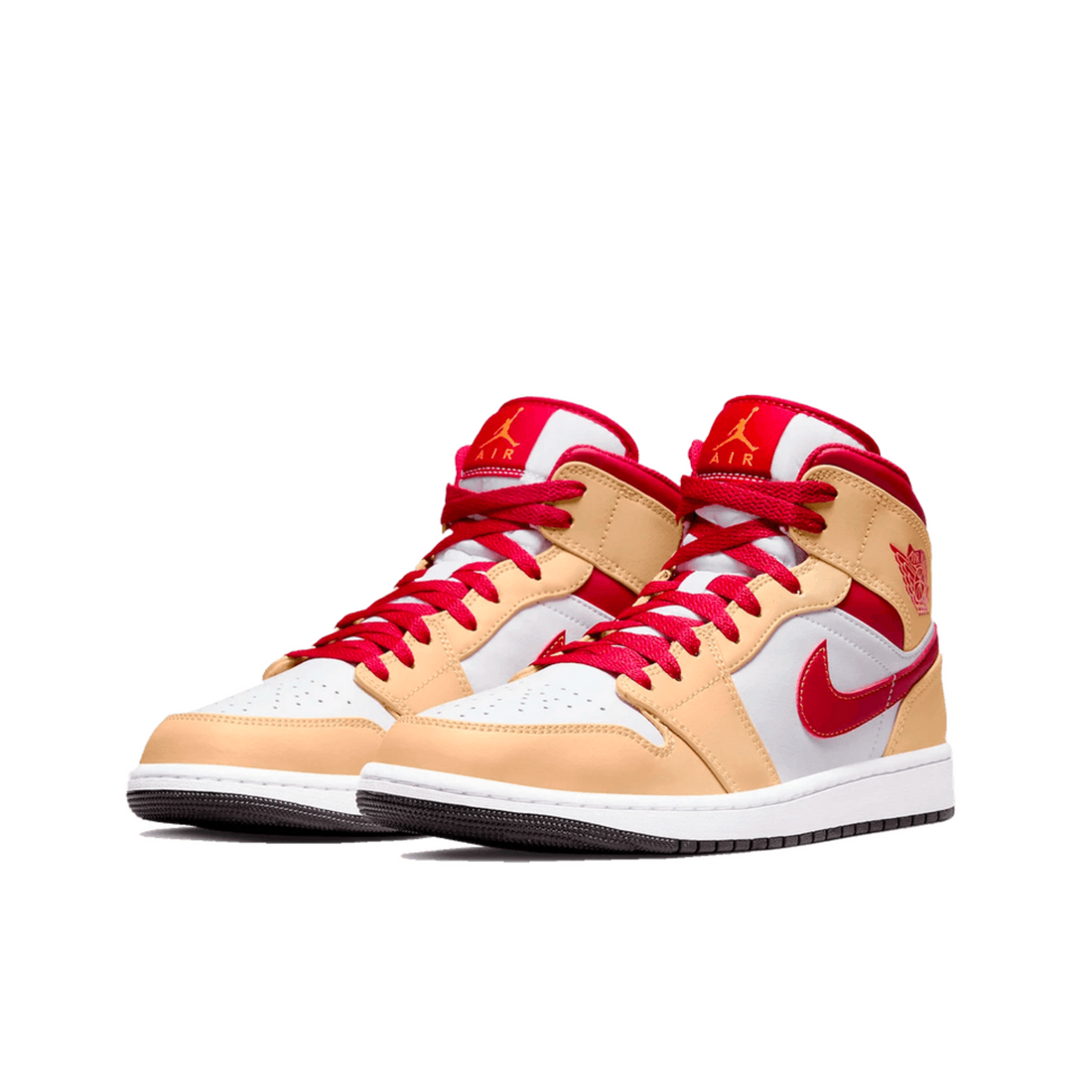 Air Jordan 1 Mid Beige Weiß Rot
